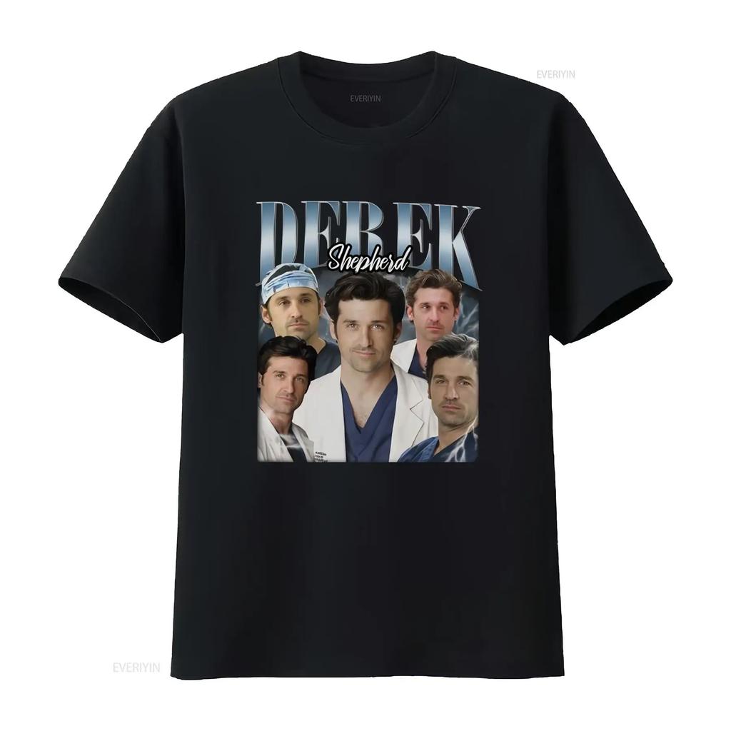 Derek Shepherd T-Shirt Vintage Grey's Anatomy TV-Show Medizinisches Drama Print Unisex Bequem d