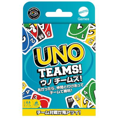 Mattel Game UNO Teams Game Party Goods Teams 112 Cards Ages 7 and Up Blue HXT58 2-4 (for 4-8 People)