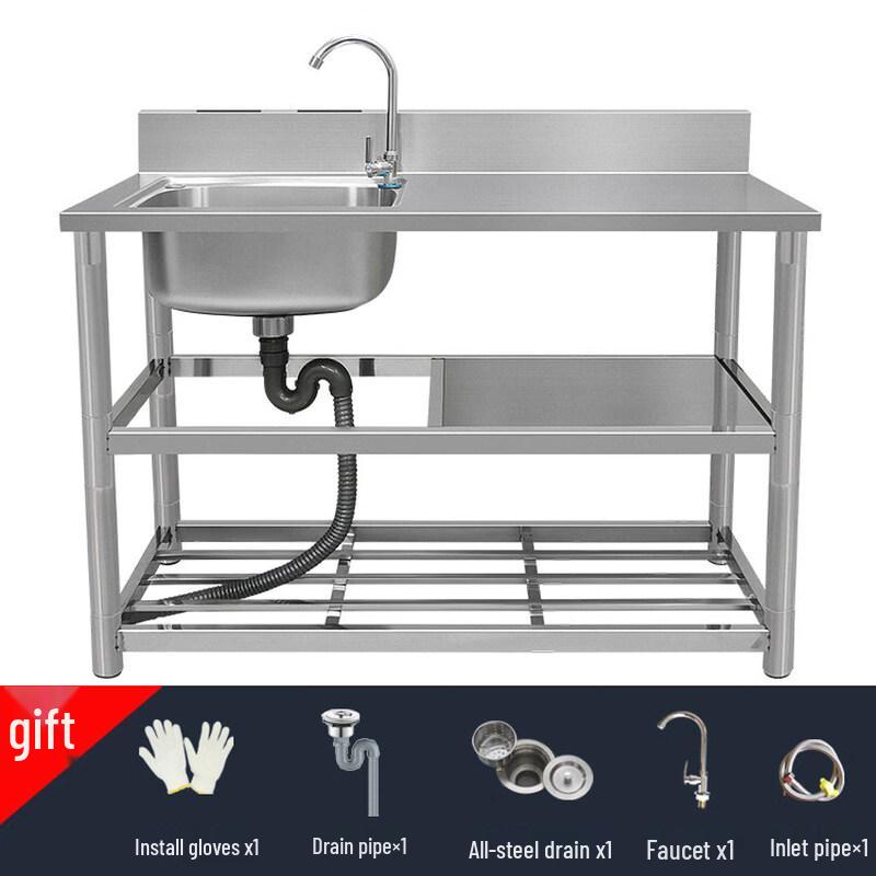 Taijufu 304 Stainless Steel Single Bowl Sink Workstation with Faucet