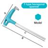 T-shaped Hex Wrench Double Headed Extended Rubber T-Handle Alle Screwdriver 2mm/2.5mm/3mm/4mm/5mm/6mm/8mm/10mm Bike Repair Tools