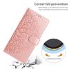 Embossed Tree Wristband Phone Case for Samsung S25 S24 S23 S22 S21 A56 A55 A54 A53 PU Leather Card Slots Wallet Case for iPhone 17 16 15 14 13 12 11