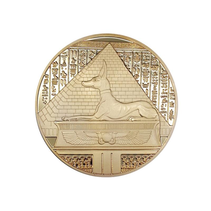 Gilded Egyptian Death Protector Anubis Reaper Commemorative Coin Collection