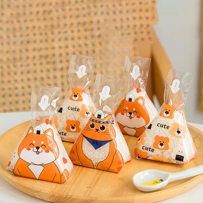 50 ks Roztomilý kreslený trojúhelník Balící sáček s rýžovými kuličkami Mořské řasy Sushi Forma Bag Sushi Bento Příslušenství Mořské řasy Rýžové kuličky Sushi Bag