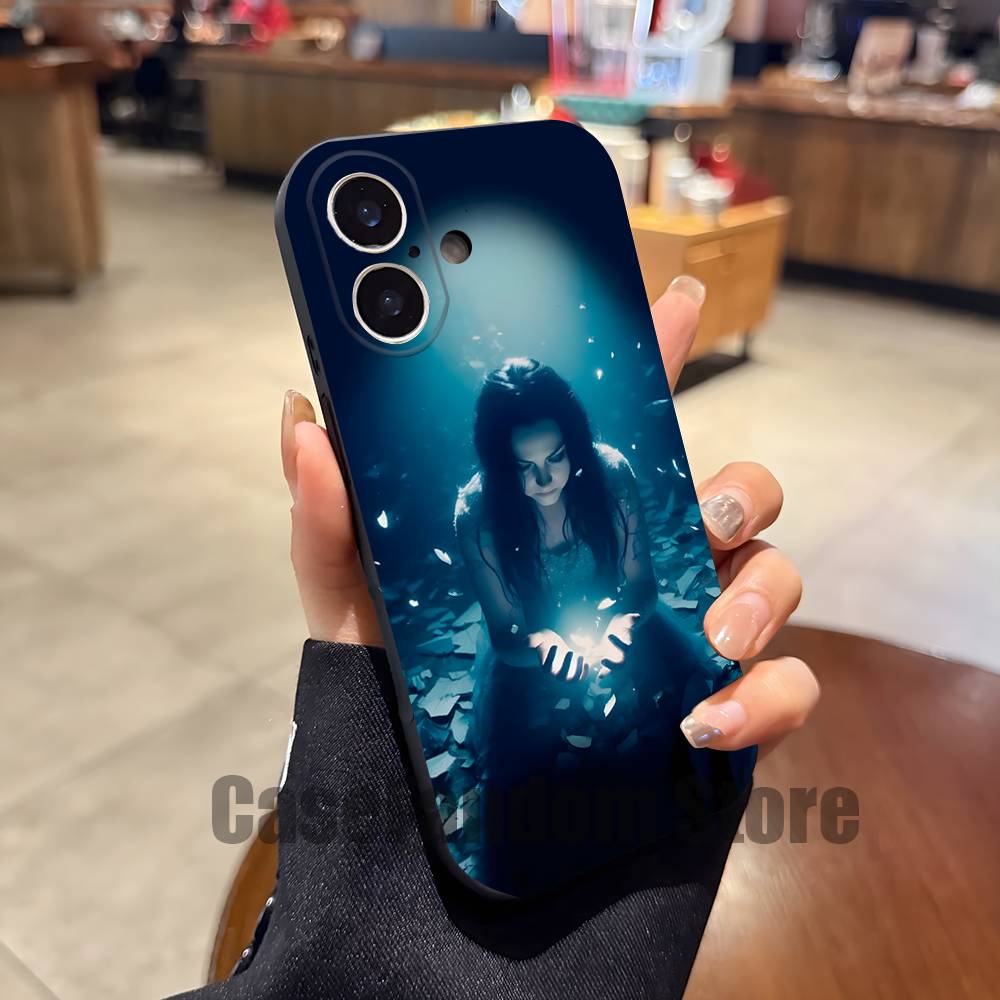 E-Evanescence Fallen A-Amy Lee Wear-resistant Phone Case For iPhone 17,16,15,14,13,12,11,Pro,Max,Plus Black Soft Cover