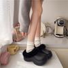 New women's outer wear thick-soled heightening fluffy slippers piled warm waterproof non-slip versatile casual cotton mop