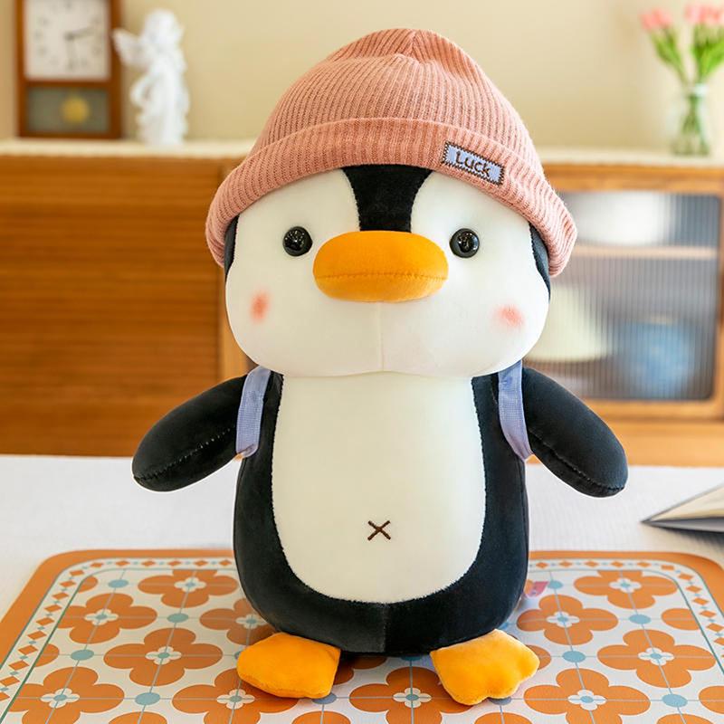 

1 Piece Wearing Hat Penguin Comfort Sleep Companion Throw Pillow 23Cm Backpack Little Penguin Doll Plush Toys Birthday Gift