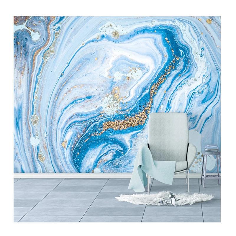 Large Murals Blue Marble Wallpaper Living Room TV Background Wall Decor Home Modern Wallpaper