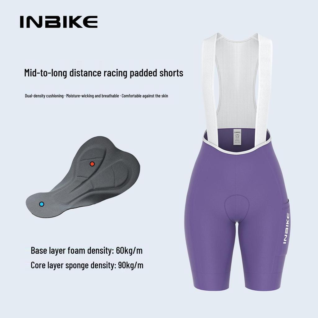 Women's High-Waist Pocket Cycling Bib Shorts for Spring/Summer