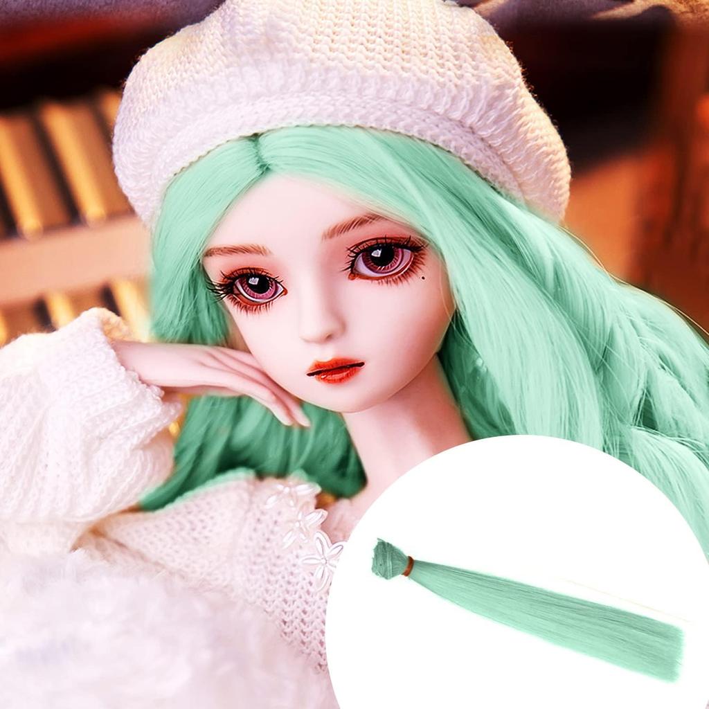 CMD OB SD BJD Puppenhaar Farbverlauf Perücke, 10 Farben x 10 Stück, Hochtemperaturdraht Lockenperücke, Puppenhaar Tresse, Kostümparty (B.)