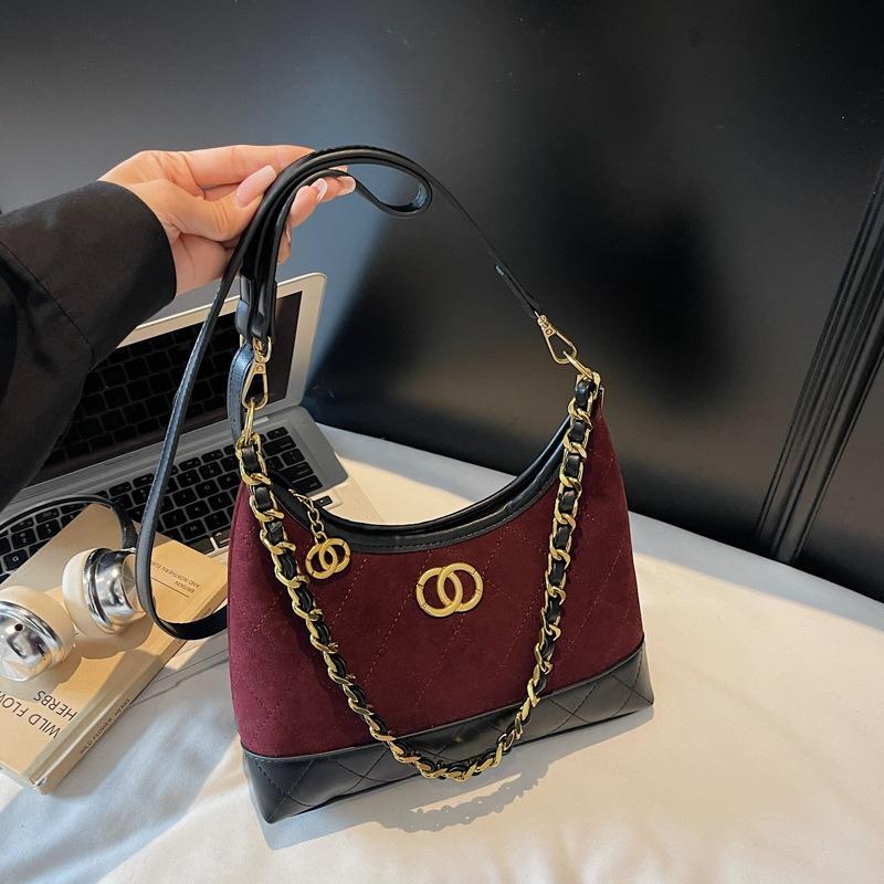 New Diamond Chain Women's Bag Fashion Splicing Shoulder Bag Texture Messenger Bag Women's Tide