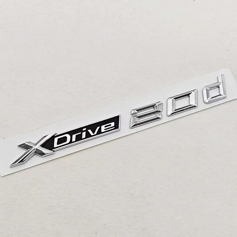 3D ABS Chrome Black Car Letters Logo XDrive 20i 20d Badge Rear Trunk Emblem Side Door Sticker Decals For BMW XDrive Accessories Af2