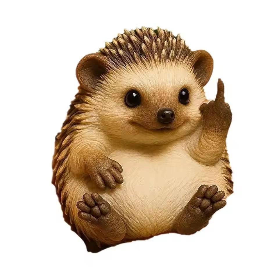 Fun Middle Finger Mini Animal Statue Mini Dog Cat Frog Cute Animal Home Office Desktop Decoration Accessories Model Decor