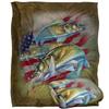 JQ Licensing Silky American Flag Fishing Supersoft Blanket