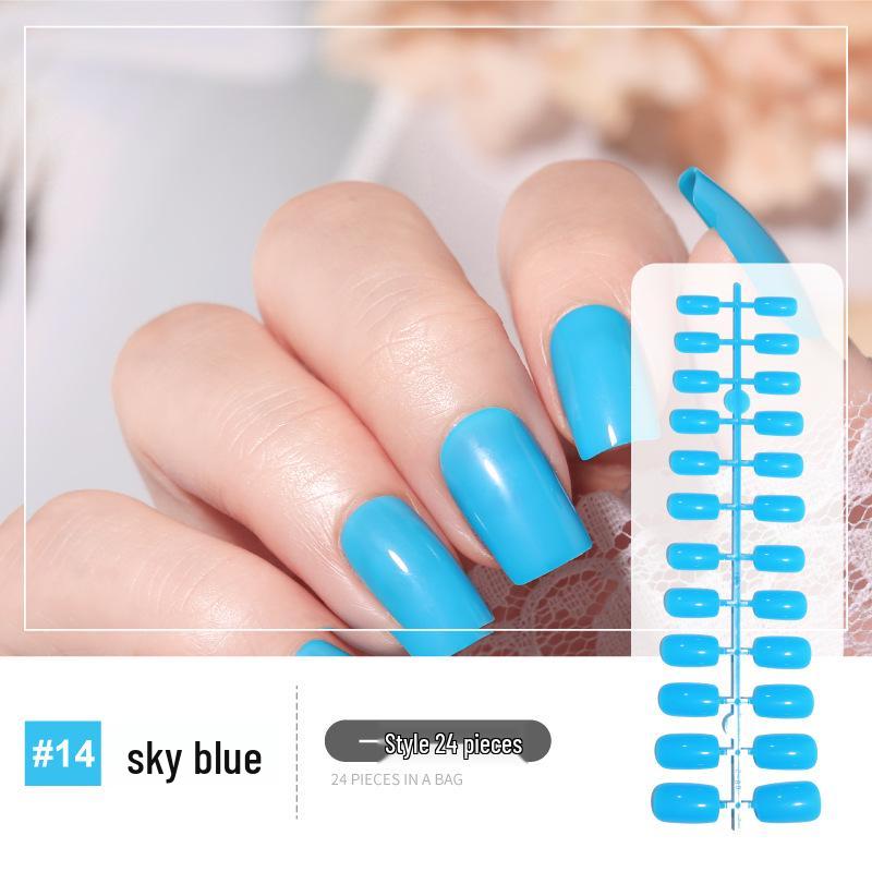 Einfarbige Vollabdeckung Nagelkunst-Patches – 24-teilige quadratische künstliche Nägel