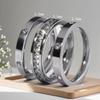Niche Diamond-Set Titanium Steel Couple Ring - High-End Luxury Jewelry