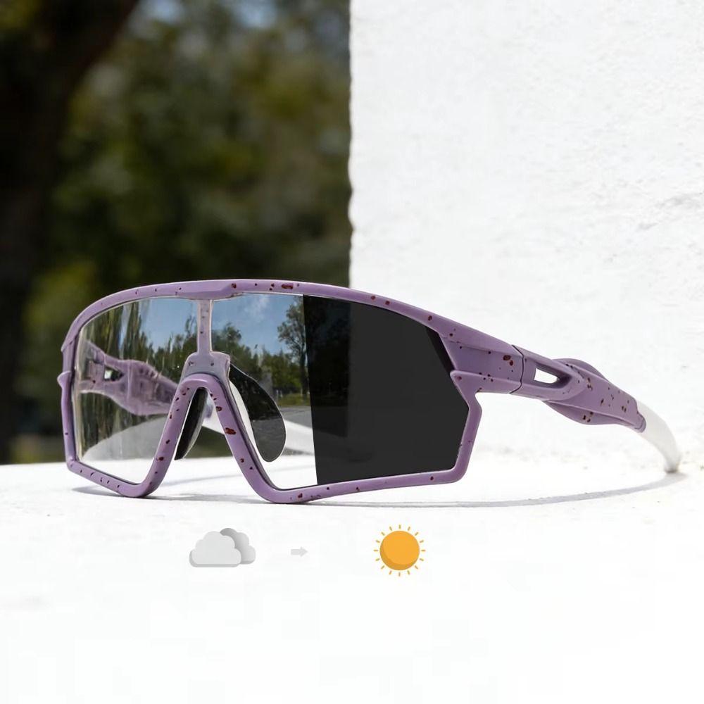 UV400 Photochrome Radsportbrille Hochgeklappt Sportsonnenbrille Photochrome Fahrradbrille Sommer