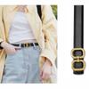 Women's Vintage Double D Buckle Two-Layer Cowhide Belt Versatile Jeans Dress Decorative Belt