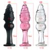 VaHppy Glass Pull Beads Anal Toys Fine Thread 3.5cm140g Black/Pink/Transparent with base sex toys Anal Plug Masturbators SM
