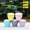 180ml Mini Folding Cup Silicone Retractable Cup Outdoor Travel Coffee Telescopic Drinking Mug With Lid