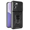 For Oppo Reno14 F 5G Case with Slide Camera Lid PC+TPU Kickstand Phone Cover