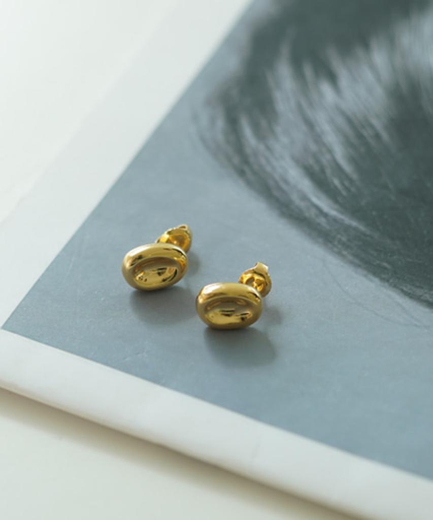 Alleun Silver 925 Pebble Bold Daily Earrings