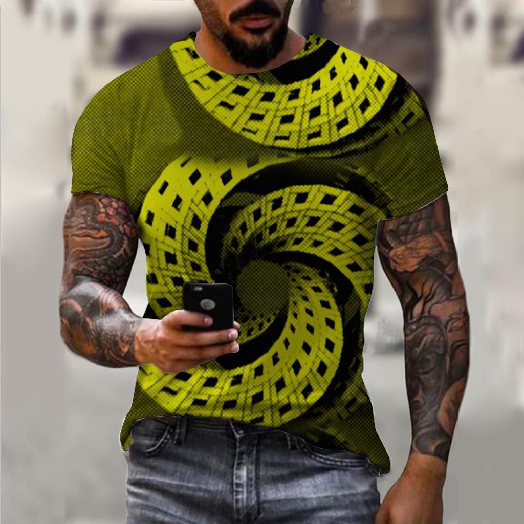 3D Printing 2025 New Year Snake Year Fierce Men's Casual Short Sleeve T-shirt Comfortable Breathable Retro Printed Short Sleeve
