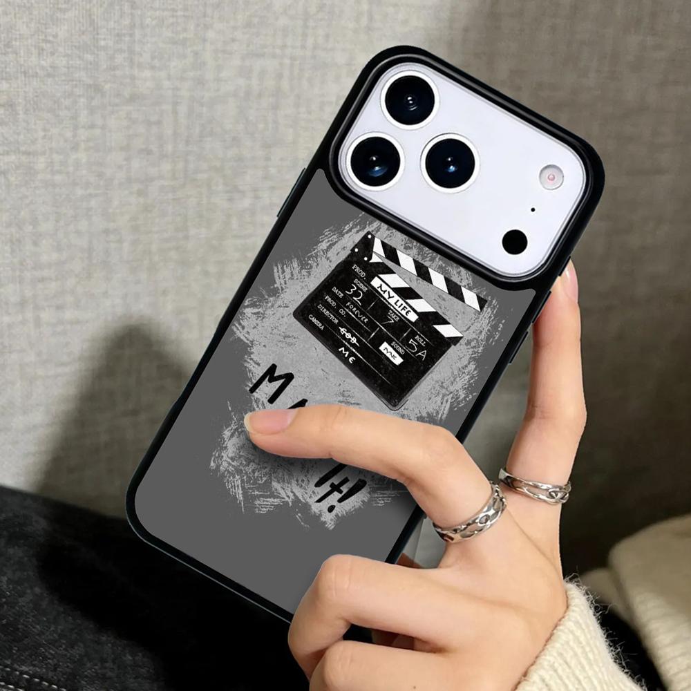 Capa Case for iPhone 17 Air 16 Pro Max 15 Plus 11 13 Mini 14 12 Back Phone Cover Film Movie Clapperboard Clapper Board