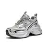 White dew silver shoes women's spring and summer new heightening retro platform casual sports shoes