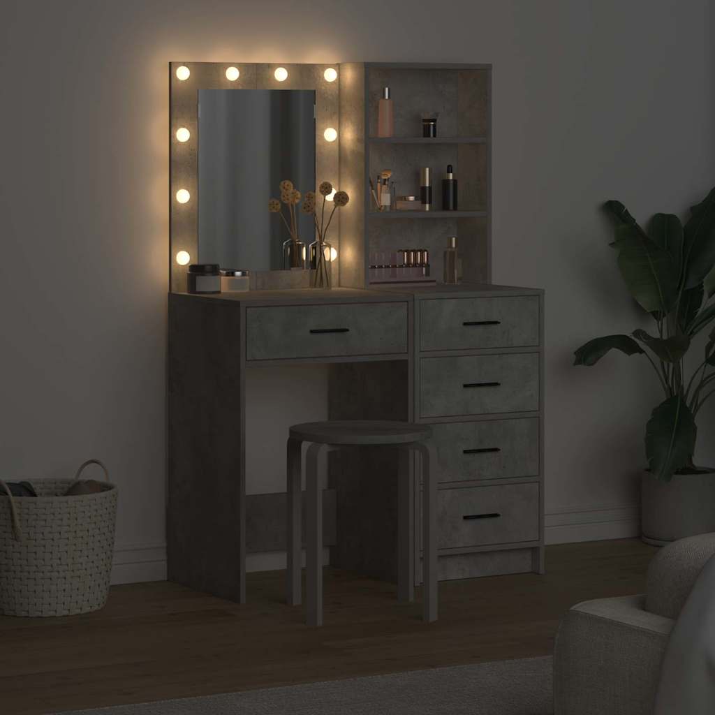 Makeup Table 2 pcs Gray 50 x 41 x 135 cm Engineered Wood