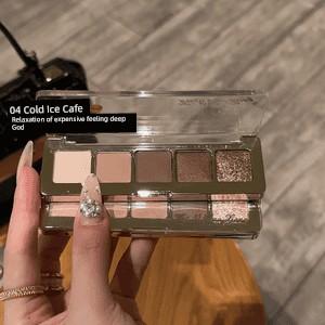 Weini Bear Xiaoxia Mankong Five Colors Eye Shadow Plate Pearlescent Earth Color Contour Compact Brightening Matte Earth Tone Young Adult