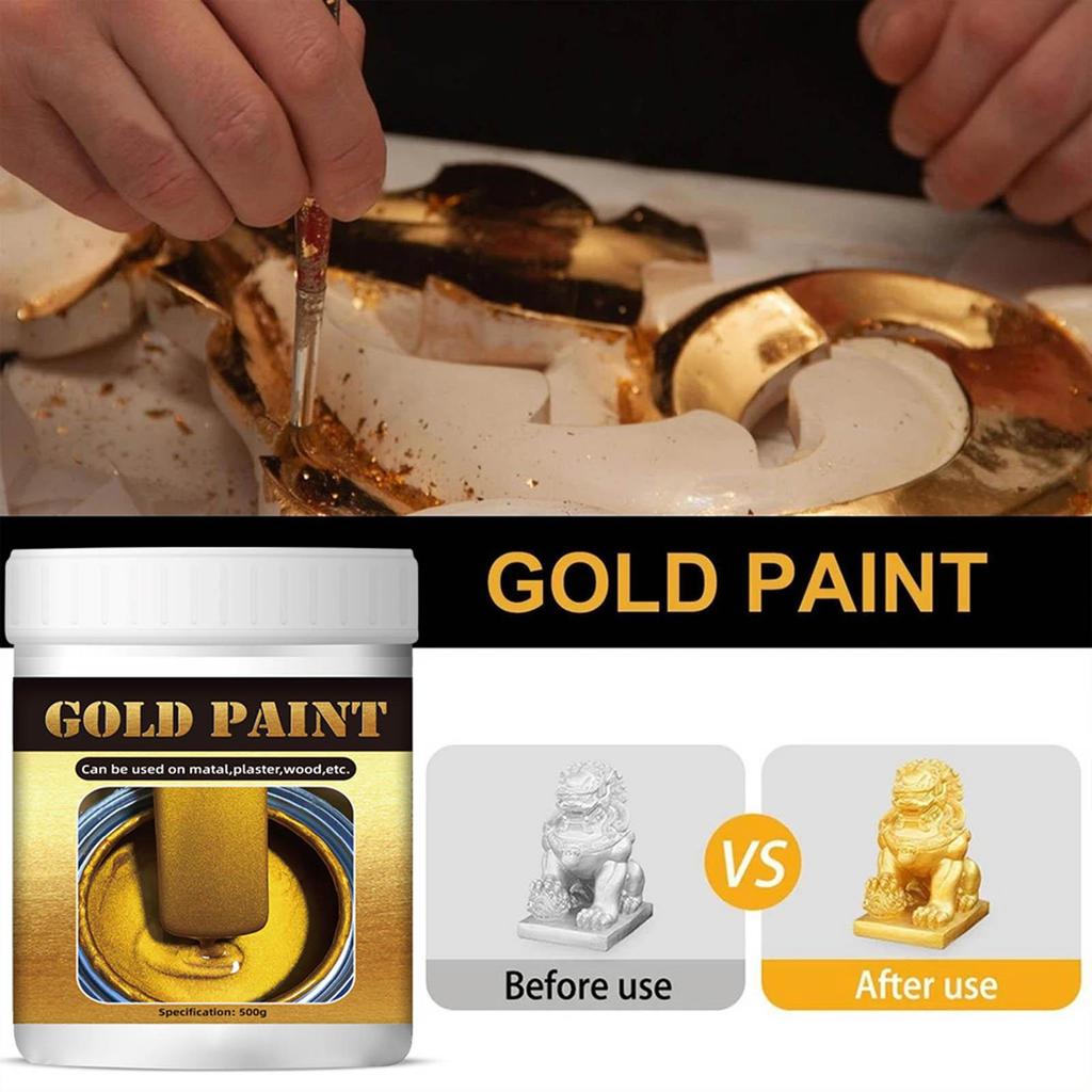 Gold Paint For Crafts 300g Coloring Supplies Liquid Gold Furniture Paint For Window Iron Railing Furniture Hardware Craft Wood