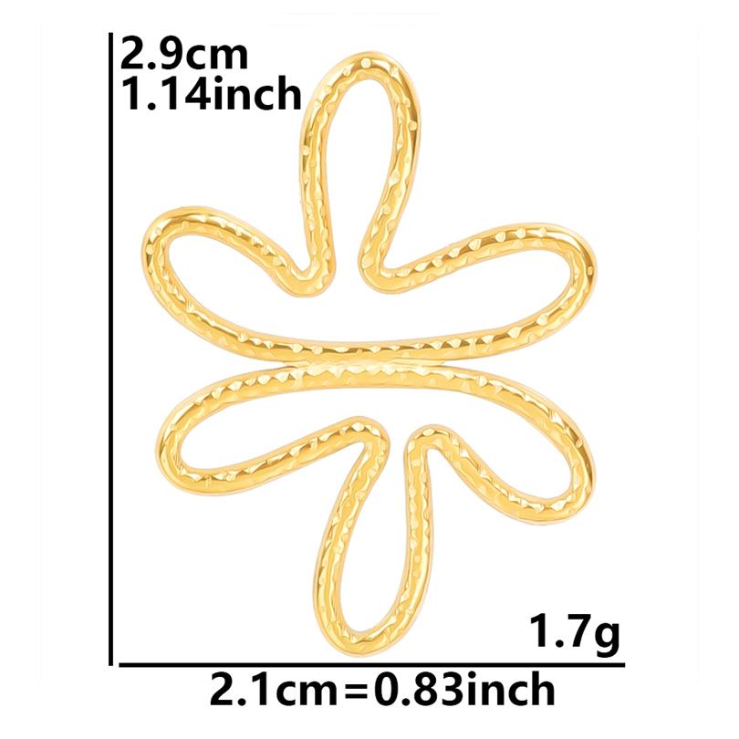 6pcs/Lot Plant Accessories DIY Stainless Steel Flower Leaf Charms For Jewelry Making Bulk Sunflower Rose Pendant Filigree Charm