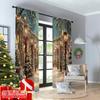 2pcs 2D flat printing Christmas Drapes Winter Fairy Christmas 100% Polyester Without Electricity Family Party Decoration Perfect