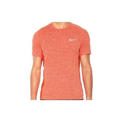 Solid Color Sports Breathable Crewneck Pullover Short-Sleeve T-Shirt Men Tops Orange 834241-809