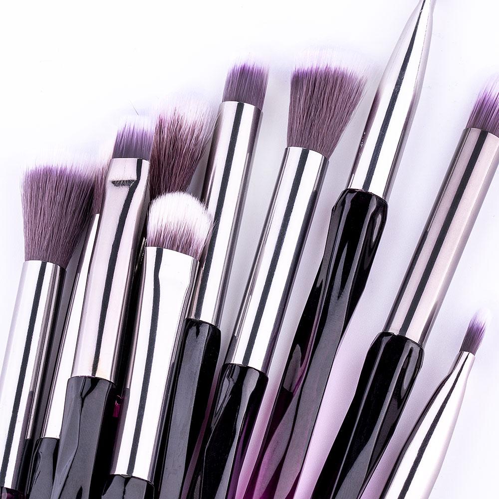 10pcs Eyeshadow Makeup Brushes Set Foundation Powder Blush Eyeshadow Sponge Brush Wool Fiber Hair Cosmetic Tools