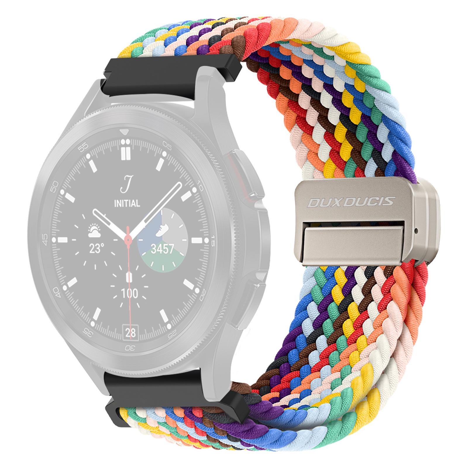 

DUX DUCIS Mixture Pro Series Nylon Woven Strap for Samsung Galaxy Watch6/Watch5/Huawei Watch GT3 Magnetic Buckle 20mm Watchband Rainbow