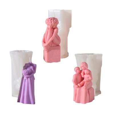 Moldes de Vela para Casais Mãe e Filhos Molde de Silicone para Velas Moldes de Resina Epóxi DIY