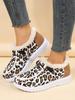 Winter thick-soled shallow-mouth low-top warm cotton shoes women's velvet thickened leopard print snow boots