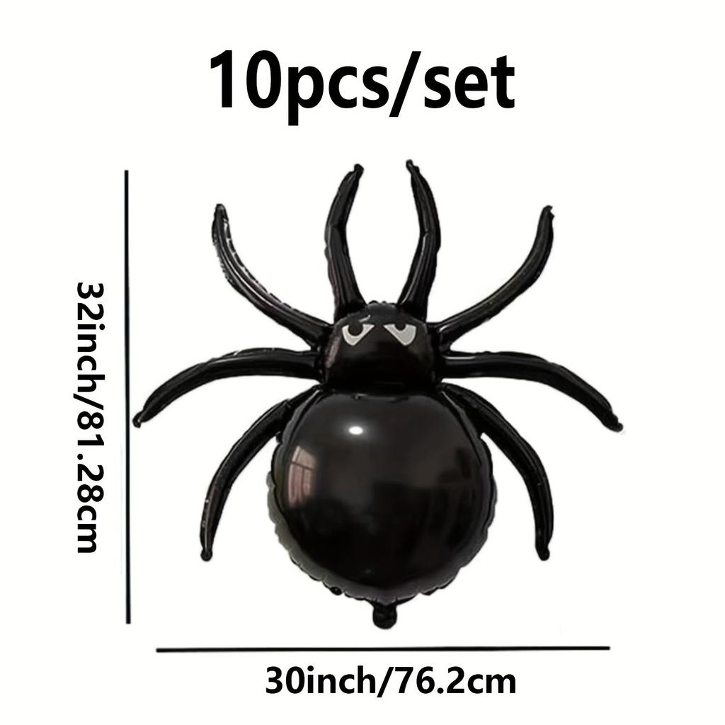20/10/5pcs Halloween Large Spider Balloon Black Foil Balloons Happy Party Decor for Kid Toys Globos Haunted Hous Horror Props