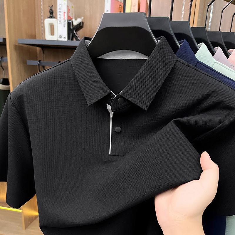 Summer Short Sleevepolo Men's Business Casual Breathable Lapel Collar T-Shirt
