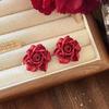 Elegant Silver Resin Flower Stud Earrings: Chic and Versatile for Women