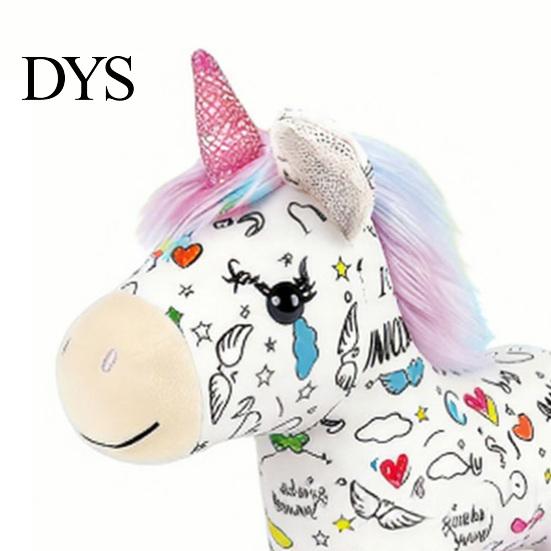 DIY Coloring Plush Toy Horse Kit, Washable Stuffed Animal Painting Kit with Marker Pens, Art Crafts Activity Set for Toddlers Boys Girls