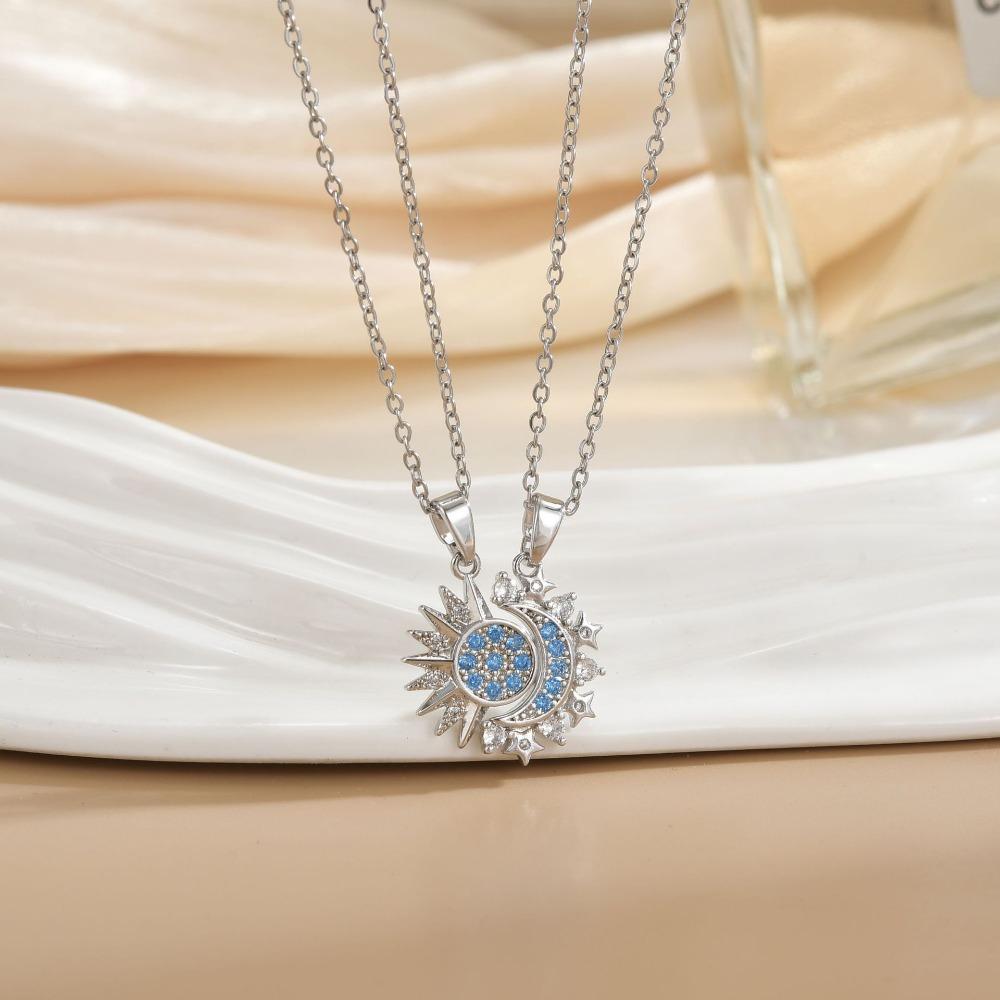 Magnetische Sonne Mond Partner Halskette Modisch Vielseitig Hochwertiges Geschenk für Beste Freunde Liebhaber