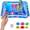 Cat Glow Pad Inflatable Water Mat Play Mat with Built-in Flash Beads Ambient Light Visual Hunting Game Night Pet Toy