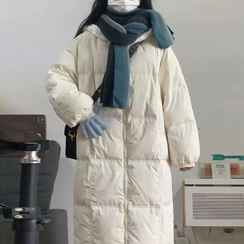 Down Jacket Women's Mid-length New Winter Thickened Korean Style Small Over-the-knee Cotton-padded Jacket