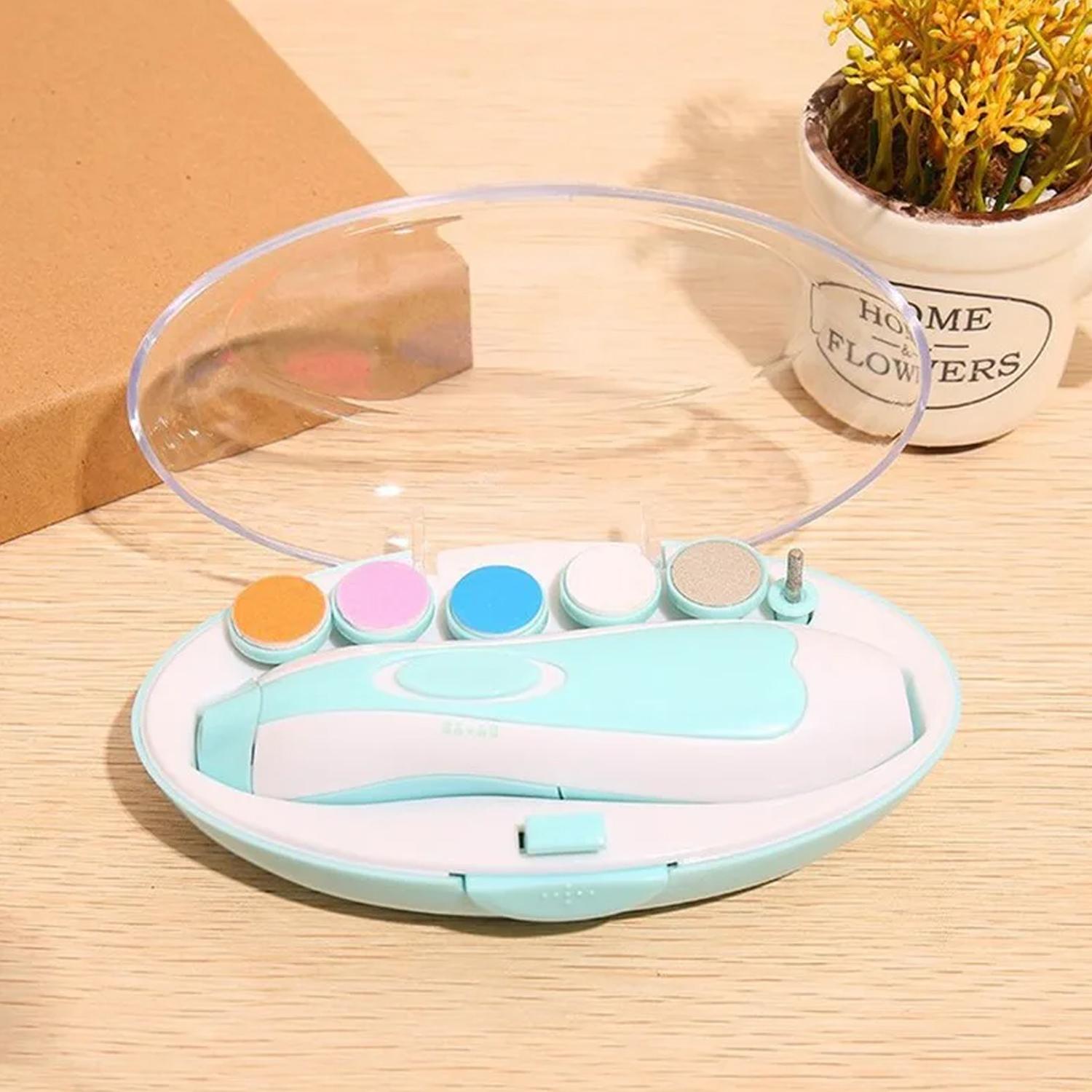 

6 в 1 электрический детский триммер для ногтей точилка, детские ножницы, детский триммер для ухода за ногтями маникюрный, синий/розовый