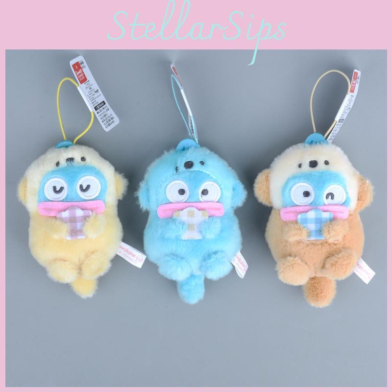 Fish Hanton Ugly Cross Dressing Otter Hold Shell Plush Pendant Keychain Doll
