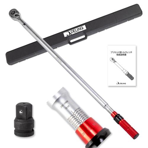 DELINQ Torque Wrench for Heavy-Duty Vehicles, 200-1000 N.m, 19mm (3/4") Drive, Calibration Certificate, Japanese Instruction Manual, Car Maintenance,