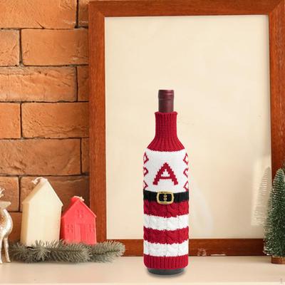 Housse Tricotée Porte-Bouteille de Vin de Noël, Fournitures de Fête, Décor de Table Manchon Déguisement
