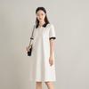 October Mommy Women's Summer Color-Block Polo Maternity Dress